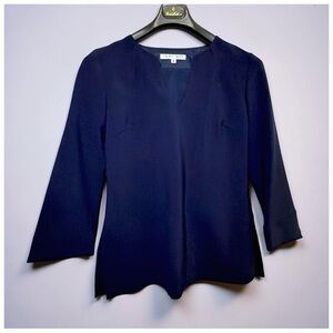 Trina Turk Navy 2-Piece Pants Set | 3/4 Sleeve Top + Tailored Pants | 6 | NWT